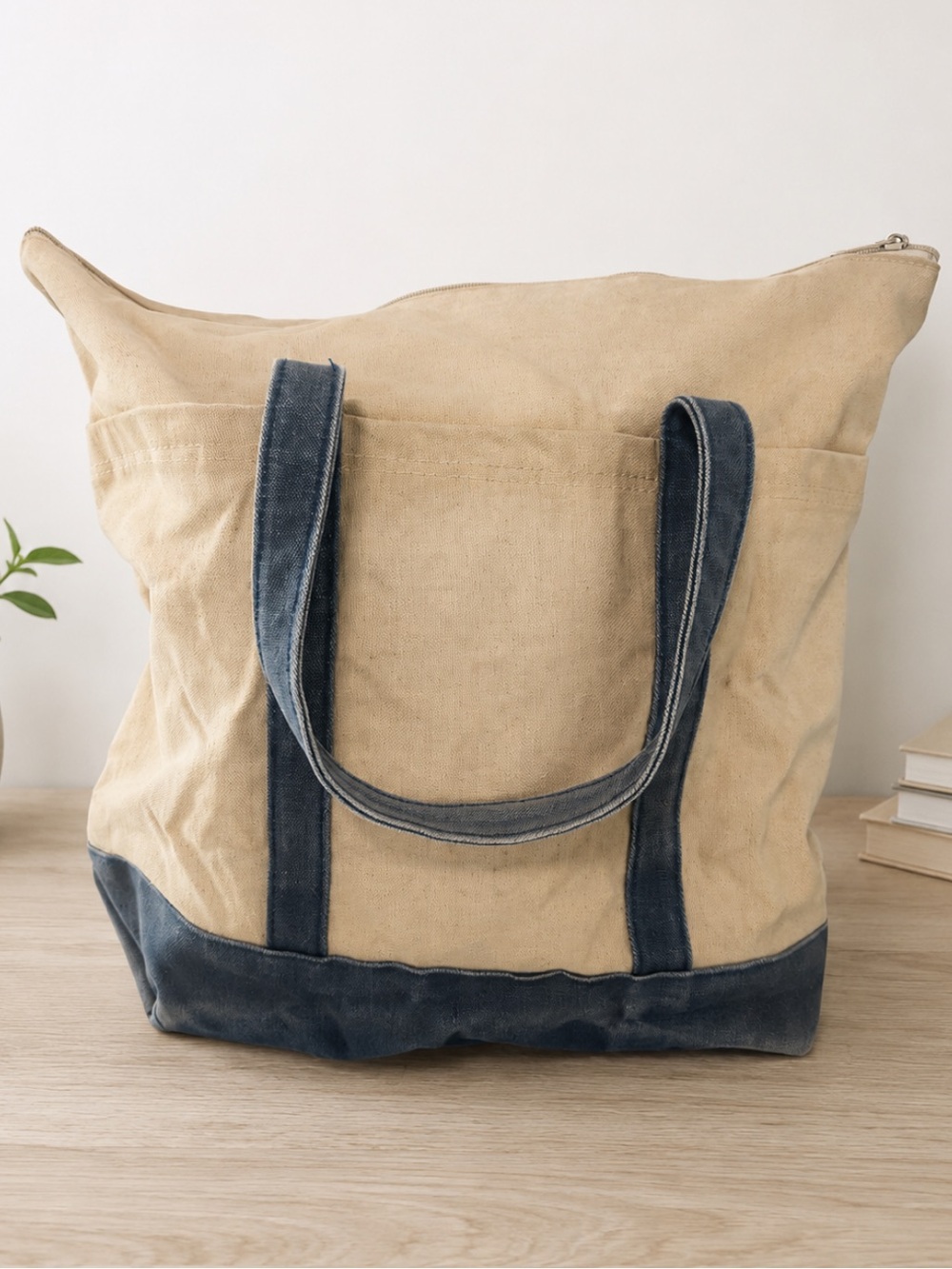 High Sierra Canvas Tote Bag 15x17 inches Denim Double Handle